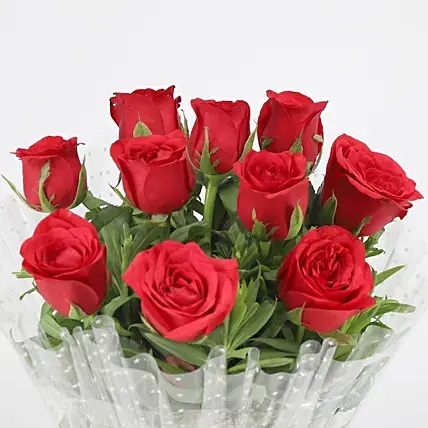 Ten Red Roses Bouquet