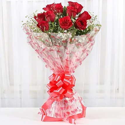 12 Velvety Red Roses