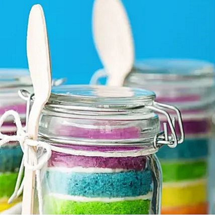 Delicious Rainbow Jar Cake