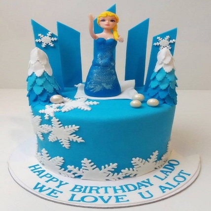 Blue Ice cartoon Girl Snowflake Castle Little Princess Girl's Happy  Birthday Cake Topper Princess Kid Party Supplies Love Gifts - AliExpress