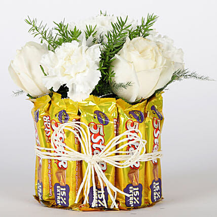 Five Star Floral Glass Vase Arrangement