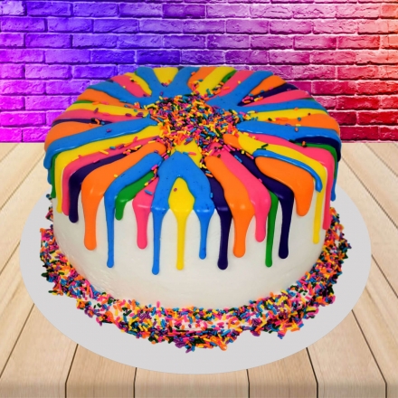 Buy Vegan Chocolate Rainbow Cake India - Order online from Tasty Vegan Cakes.  Get discounts, Tasty Vegan Cakes Menu, Contact - Phone Number, Location,  Maps and more