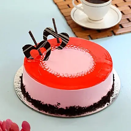 Square Shape Strawberry Cake - ECakeZone