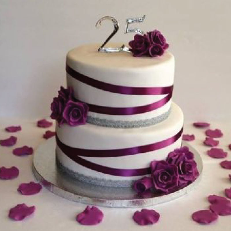 25th Anniversary Cake - Order 25th Wedding Anniversary Cake Online | 25  anniversary cake, Happy anniversary cakes, Anniversary cake