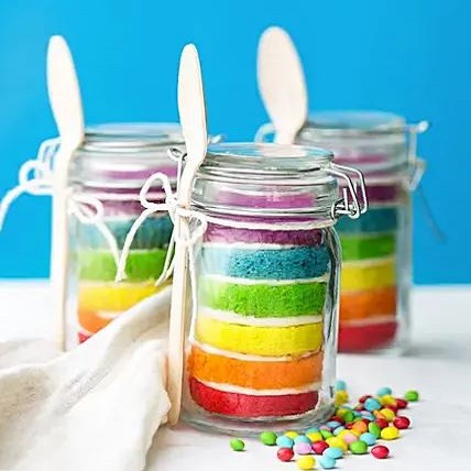 Delicious Rainbow Jar Cake